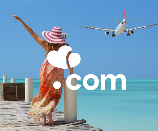 Flying.com travel services logo showcasing global travel solutions by Indo Specific Software.