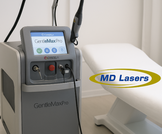 MDLasers medical equipment management software interface showing device control and monitoring dashboard